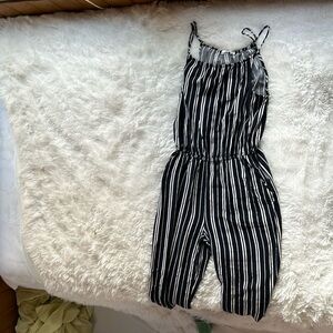 Stripped navy blue and white jump suit long, summer. H&M. Teen size 14+.